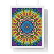 Hand-drawn mandala art poster for mindfulness and yoga practice