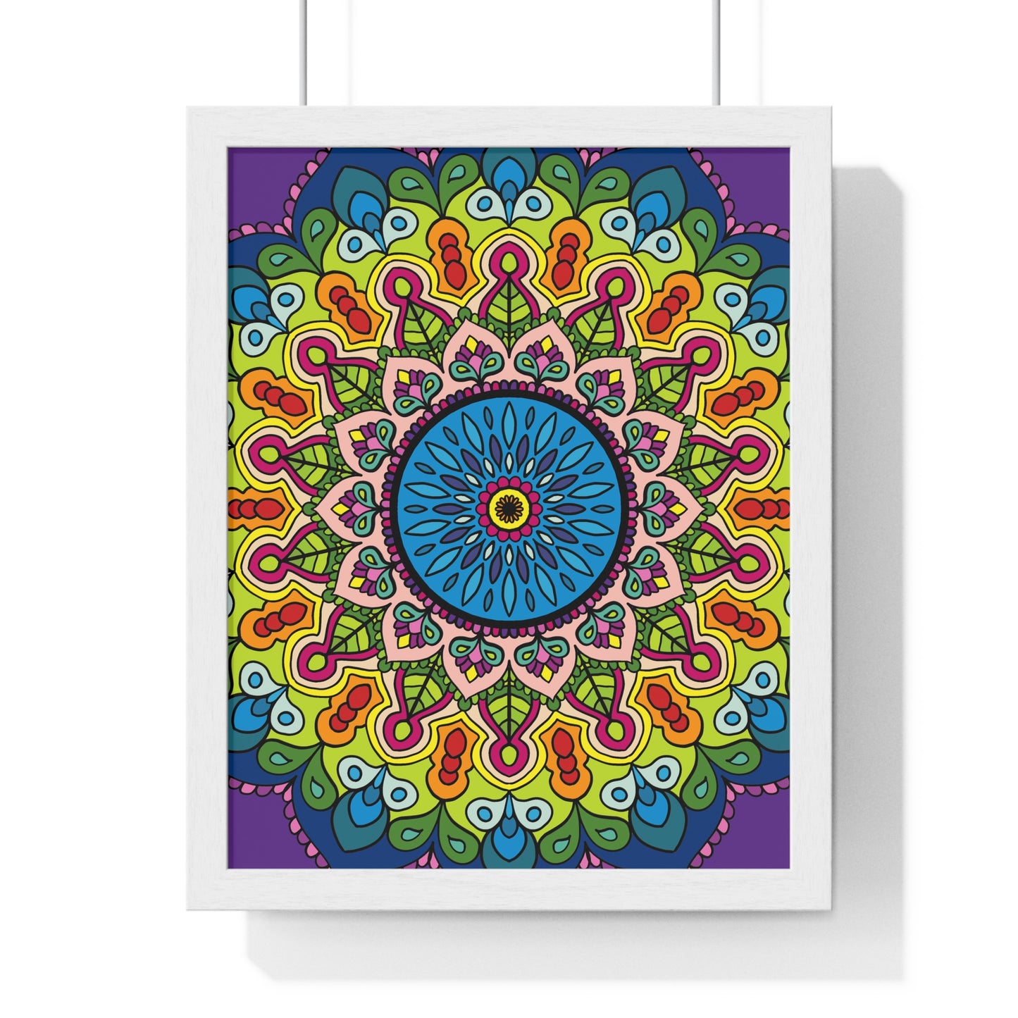 Hand-drawn mandala art poster for mindfulness and yoga practice