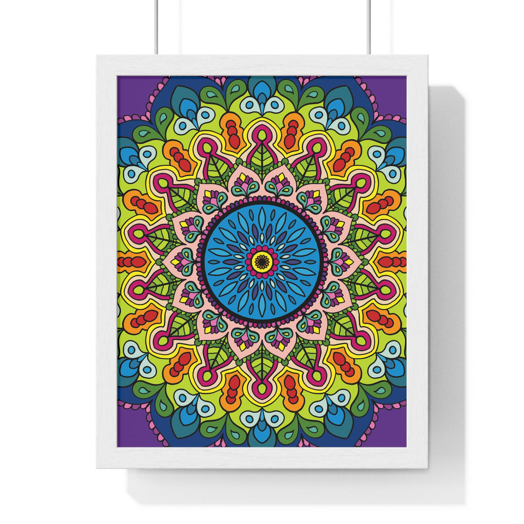 Hand-drawn mandala art poster for mindfulness and yoga practice