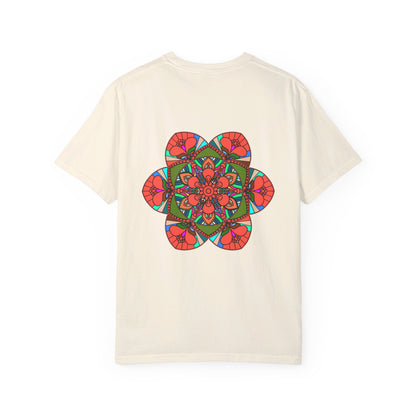 Unisex Mandala T-Shirt featuring intricate hand-drawn mandala art, made from 100% ring-spun cotton and garment-dyed for extra comfort