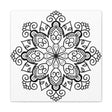 Handmade Mandala Art - Black & White Wall Art - Matte Canvas, Stretched, 125 - Intricate handmade mandala design in black and white on stretched matte canvas