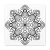 Handmade Mandala Art - Black & White Wall Art - Matte Canvas, Stretched, 125 - Intricate handmade mandala design in black and white on stretched matte canvas