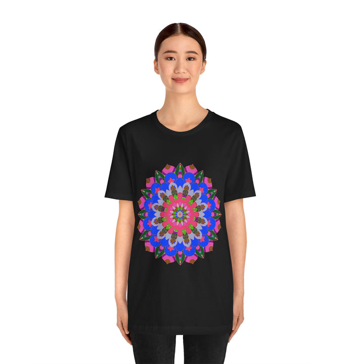 Vibrant and detailed mandala geometric t-shirt with colorful and intricate design