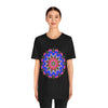 Vibrant and detailed mandala geometric t-shirt with colorful and intricate design