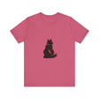 Black Cat Mystery T-Shirt - Shadowy Elegance: A stylish black t-shirt featuring a mysterious black cat design, perfect for adding an elegant touch to any outfit