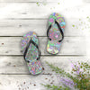 Colorful hand-drawn mandala art flip flops for summer beachwear