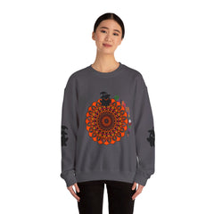 Unisex Heavy Blend™ Crewneck Sweatshirt featuring adorable Halloween ghosts, perfect for festive and spooky fall celebrations