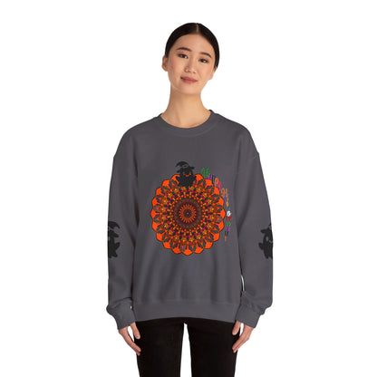 Unisex Heavy Blend™ Crewneck Sweatshirt featuring adorable Halloween ghosts, perfect for festive and spooky fall celebrations