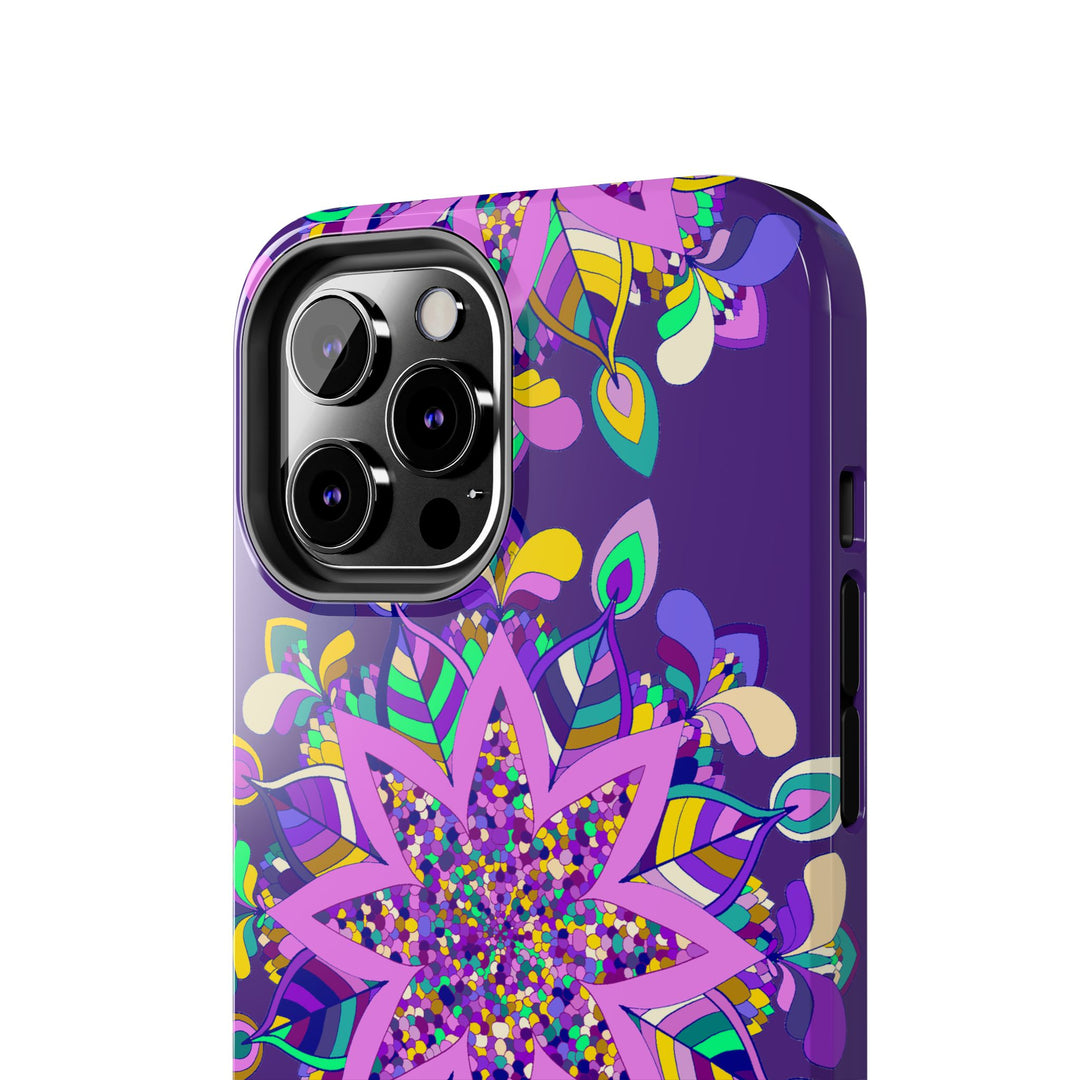 Hand-drawn purple Mandala Art phone case for iPhone X/XS