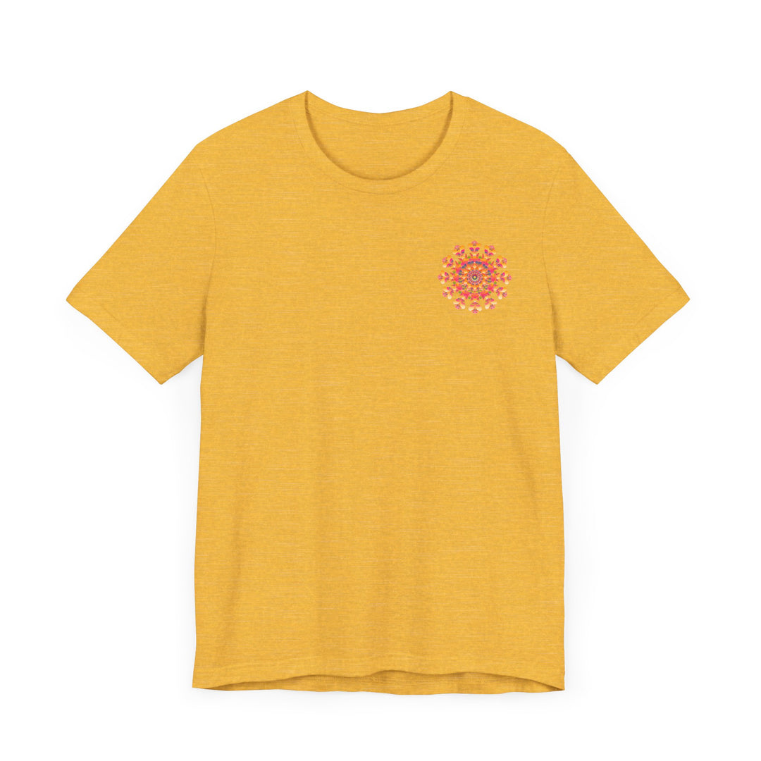 Vibrant Mandala Tee featuring intricate spiritual design for peace and harmony