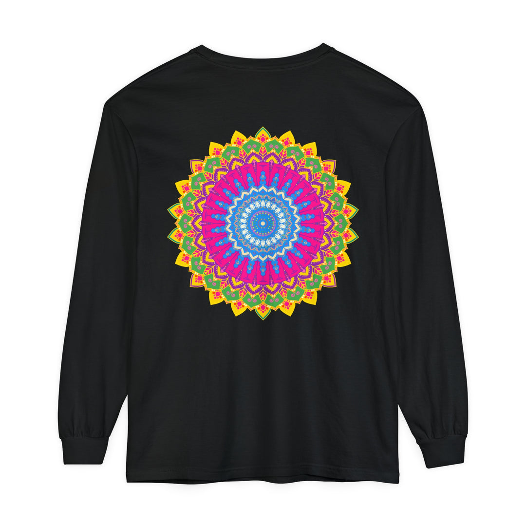 Colorful and intricate mandala design long sleeve shirt for men and women