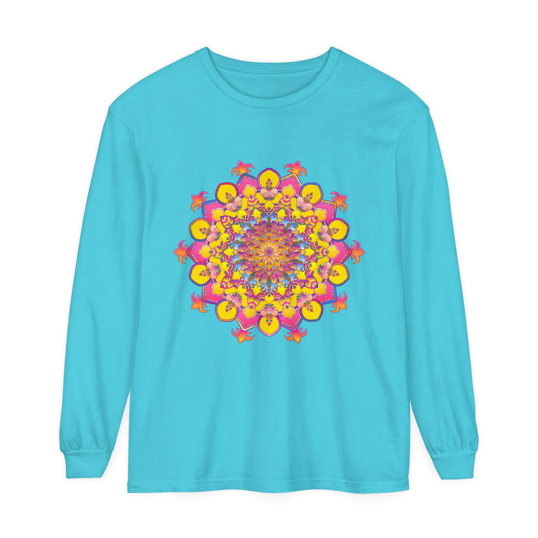 Colorful and intricate mandala design long sleeve t-shirt for all genders