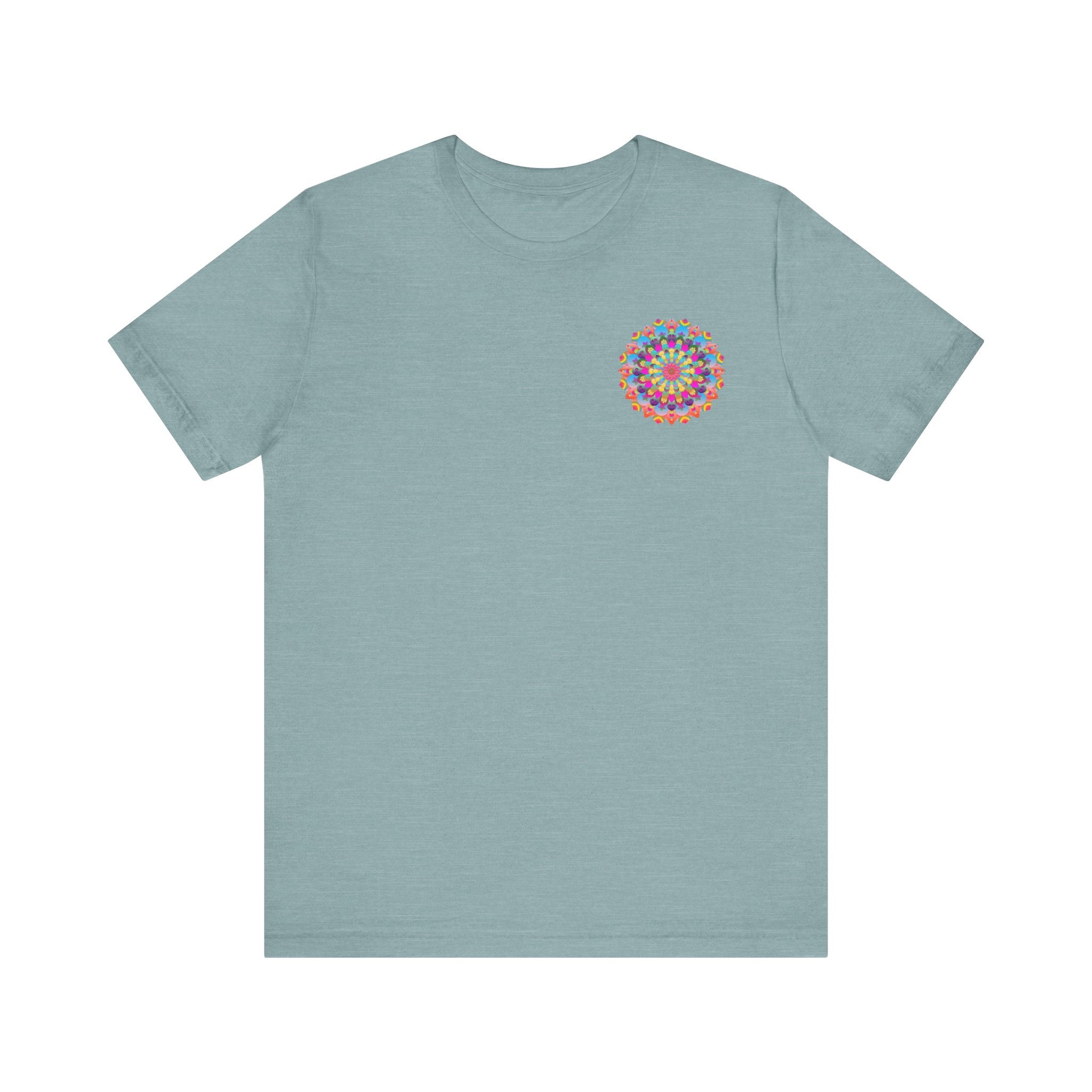 Bohemian Mandala Tee with Peaceful Lotus Flower and Sacred Symbols