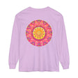 Colorful and intricate mandala design on a unisex long sleeve t-shirt