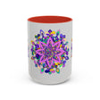 Mug with Mandala Art on Light Grey Background 