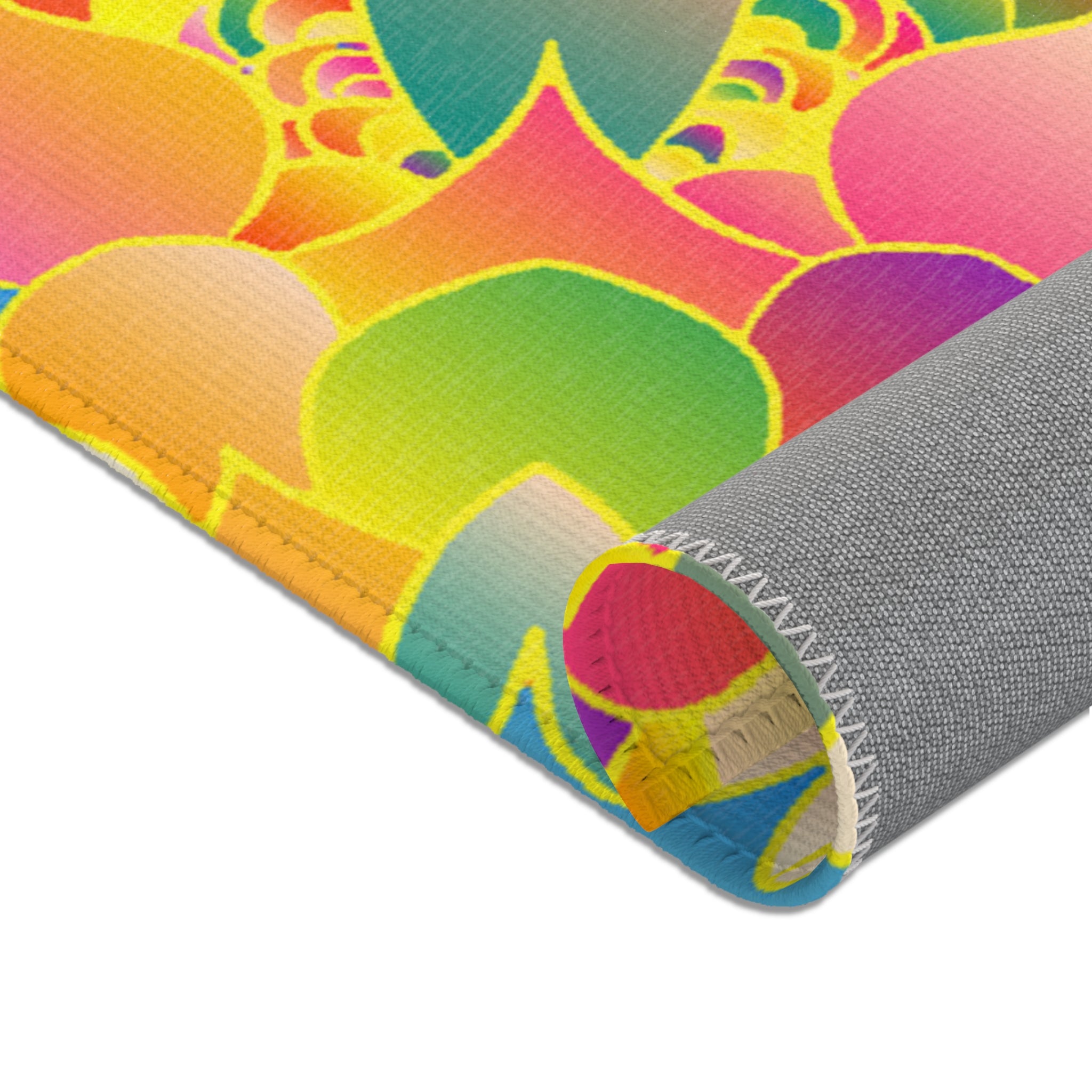 Psychedelic Floral Mandala Area Rug