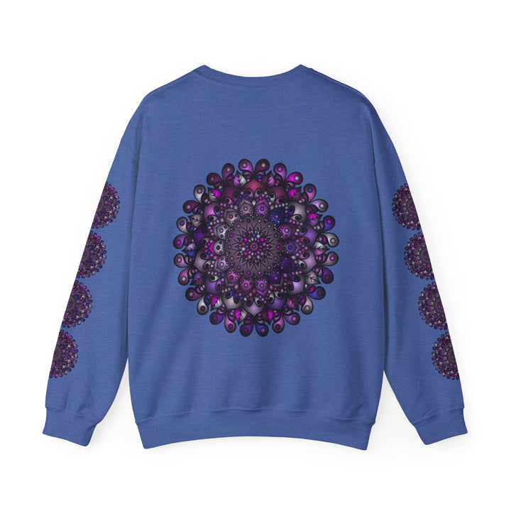 Unisex Heavy Blend™ Crewneck Sweatshirt featuring a vibrant Purple Mandala Design