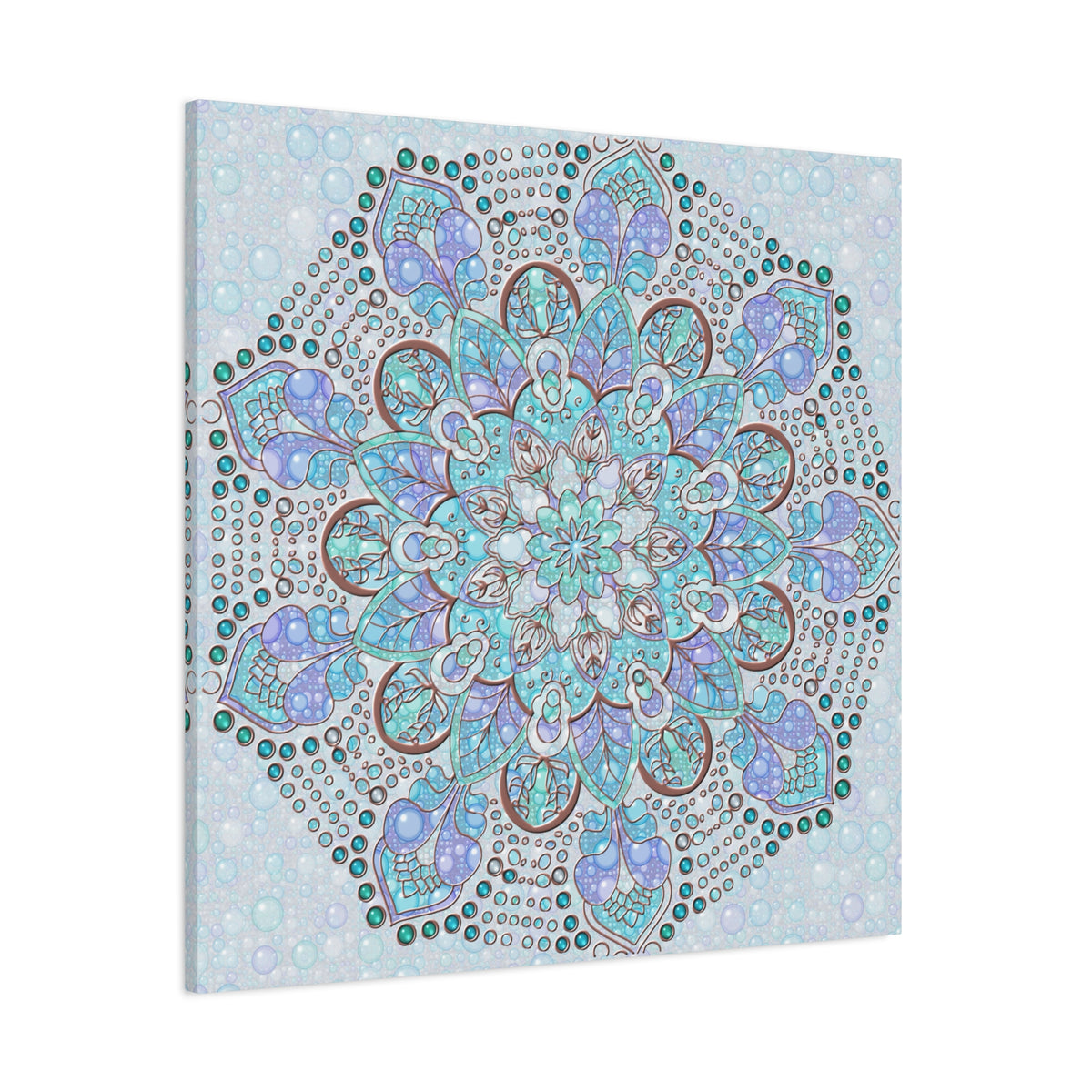 Mandala Canvas Wall Art – Blue and Purple Boho Meditation Decor