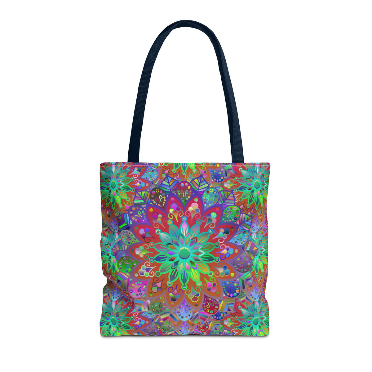 Psychedelic Mandala Tote Bag — Colorful Boho All-Over Print Tote