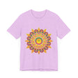 Vibrant mandala T-shirt featuring colorful, intricate spiritual art design for a unique and eye-catching fashion statement