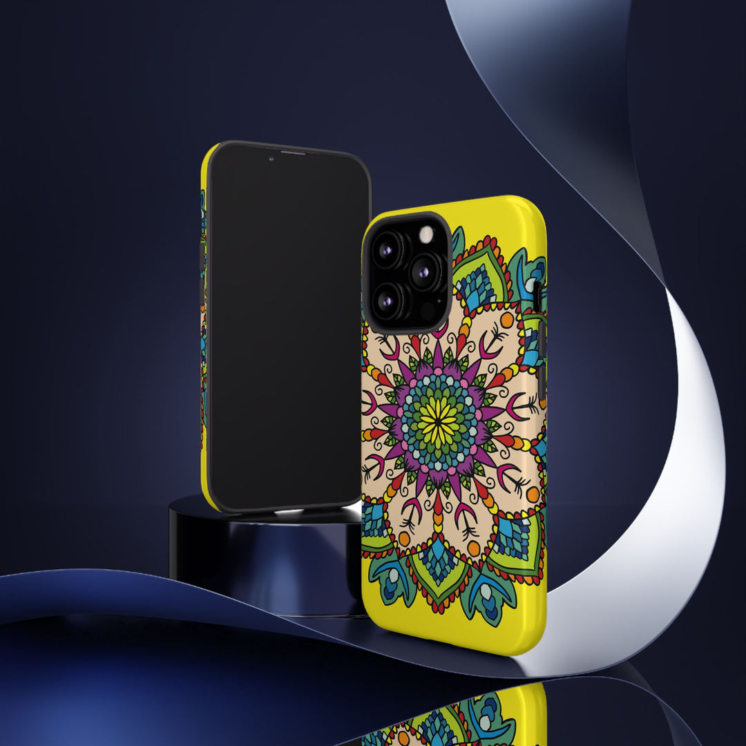 Intricate Floral Yellow Phone Case for Bold Protection and Style