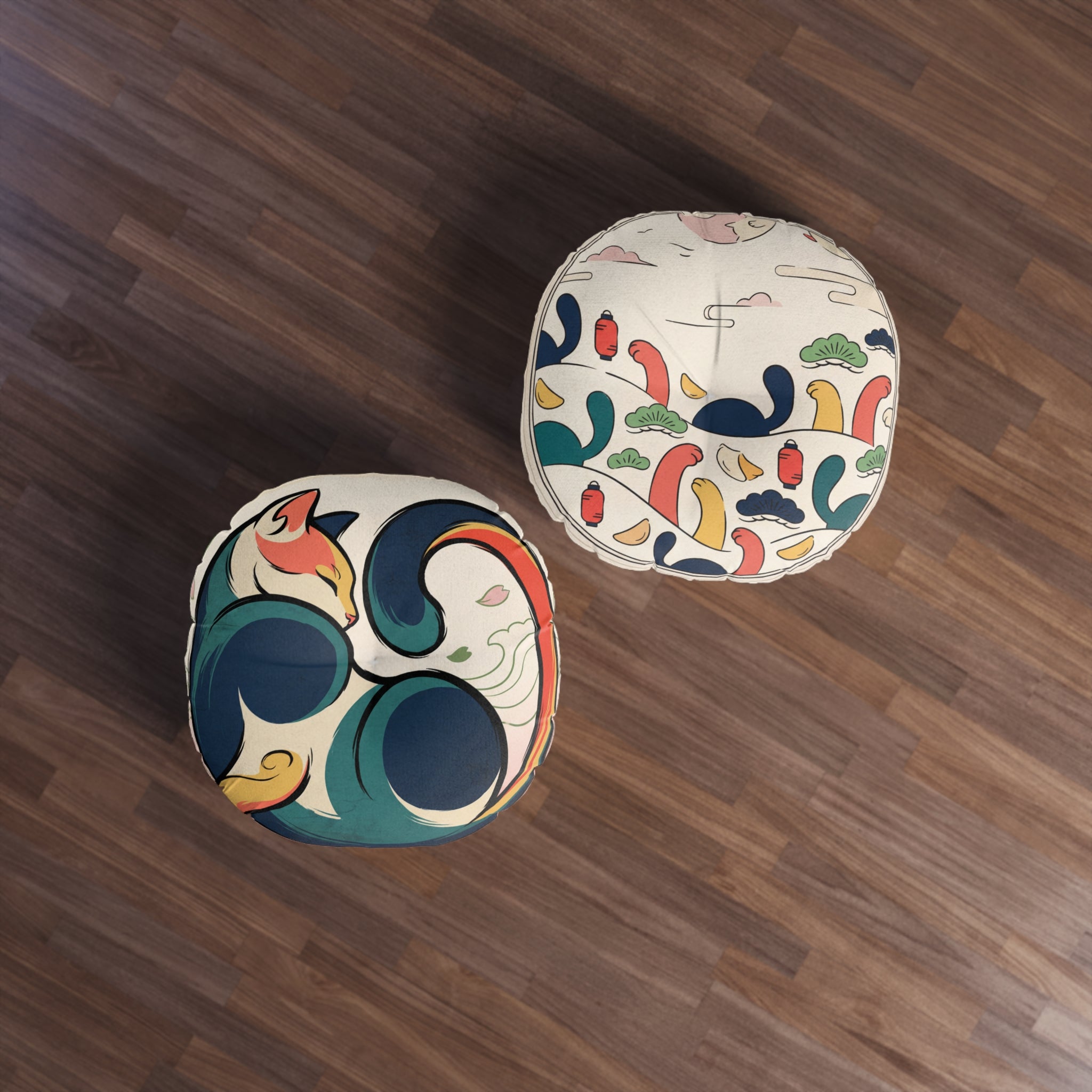 New Year Cozy Cat Floor Pillow