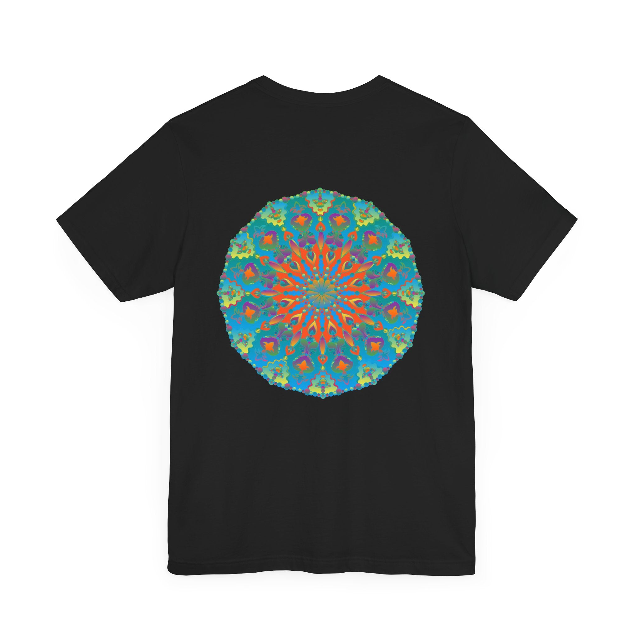 Colorful Mandala Tee with intricate design promoting spiritual peace and harmony