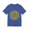 Vibrant Mandala Tee featuring intricate design, promoting peace and tranquility