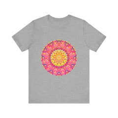 Vibrant Mandala T-Shirt featuring a colorful and symmetrical design, perfect for adding an artistic pop of style to your wardrobe