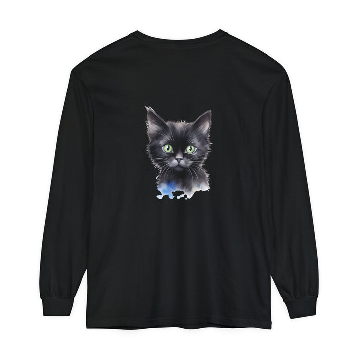 Black Cat Watercolor Unisex T-Shirt - Stylish and comfortable graphic tee for men and women with a beautiful watercolor design of a black cat