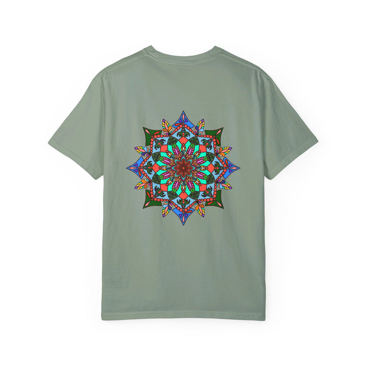 Unisex Mandala T-Shirt made of 100% Ring-Spun Cotton, hand-drawn mandala art, and garment-dyed for extra comfort