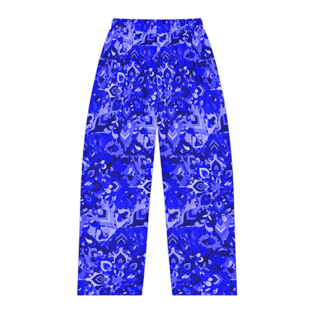 Pantaloni da salotto Mandala blu: comodi pigiami da donna per il relax a casa