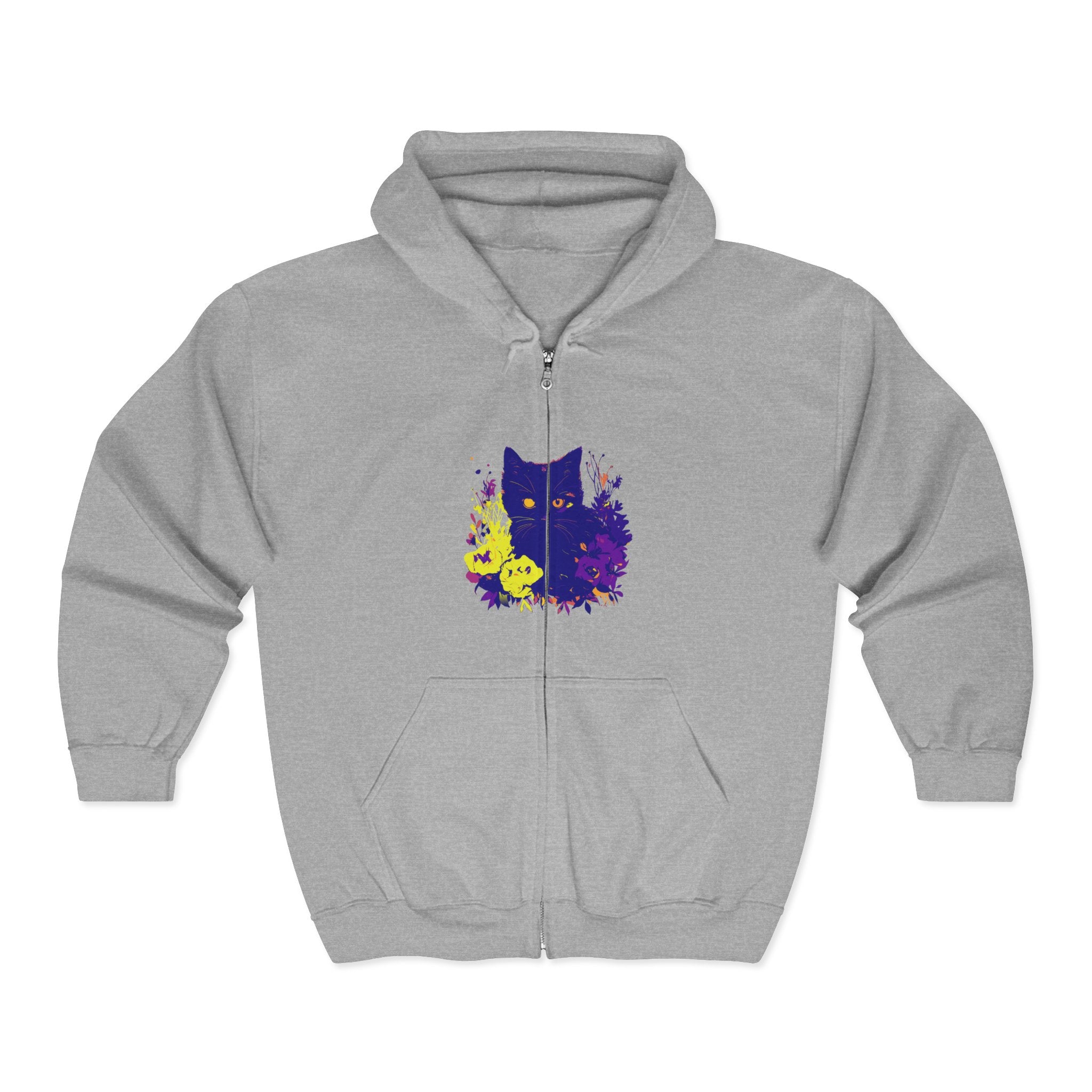 Black Cat Watercolor Hoodie - Mystical Pet Design