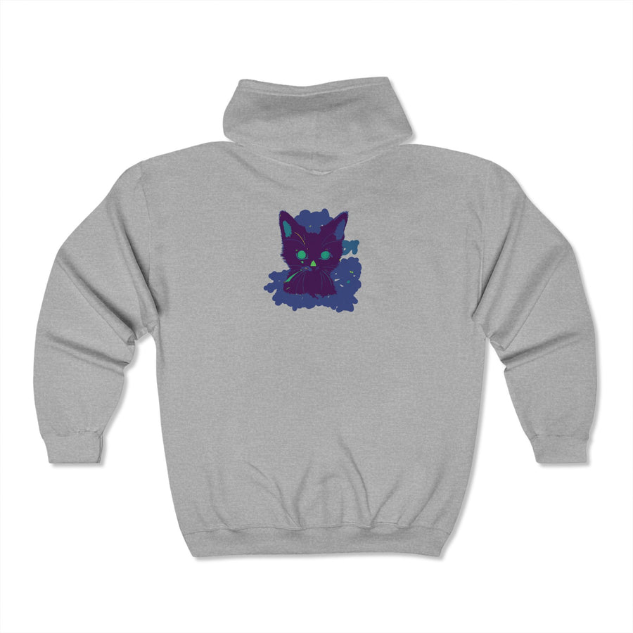  Unique and eye-catching black cat watercolor hoodie in a comfortable fit