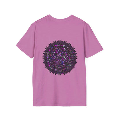 Soft purple mandala art unisex t-shirt with hand-drawn design