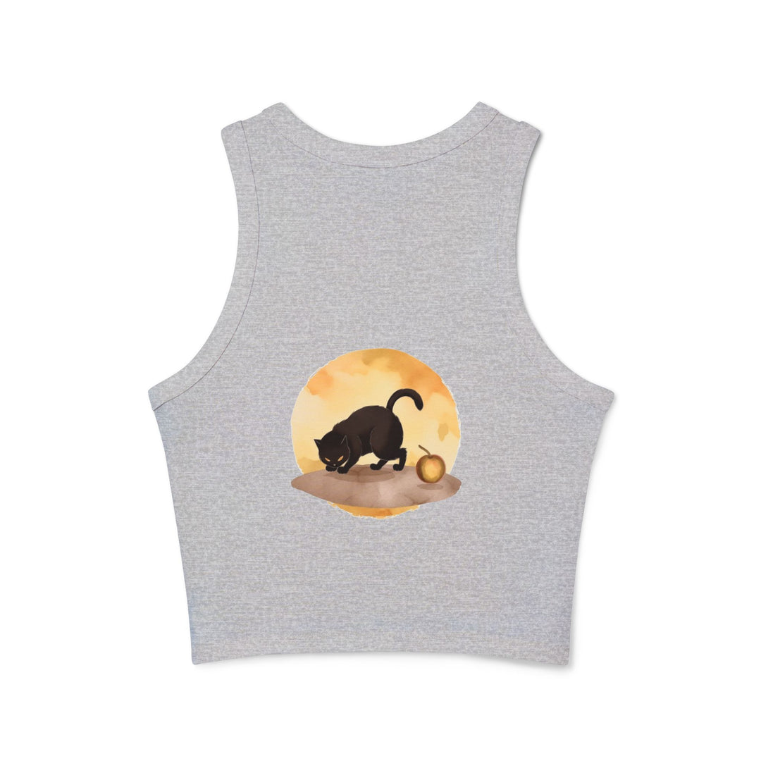 Black Cat & Moon Racerback Tank Top made of soft and breathable fabric