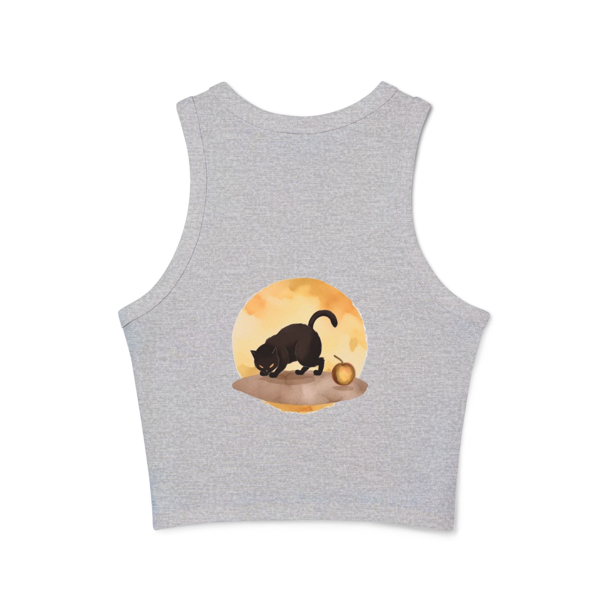 Black Cat & Moon Racerback Tank Top made of soft and breathable fabric