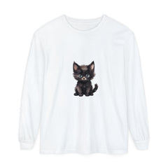 Cute Kitten with Blue Eyes Long Sleeve T-Shirt Alt Text 9