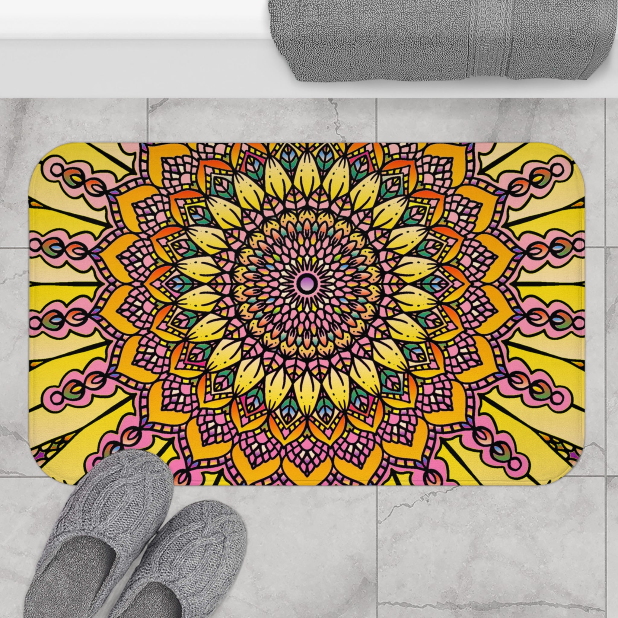 Solar Mandala Bath Mat