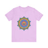 Vibrant and detailed mandala design t-shirt in various bright colors