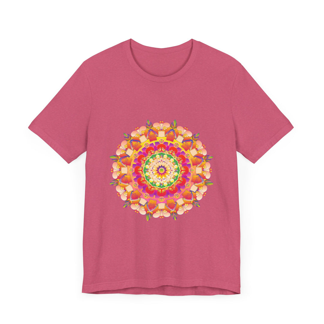 Vibrant Mandala T-Shirt featuring colorful and intricate design with eye-catching patterns and bold hues, perfect for adding a pop of color to your wardrobe