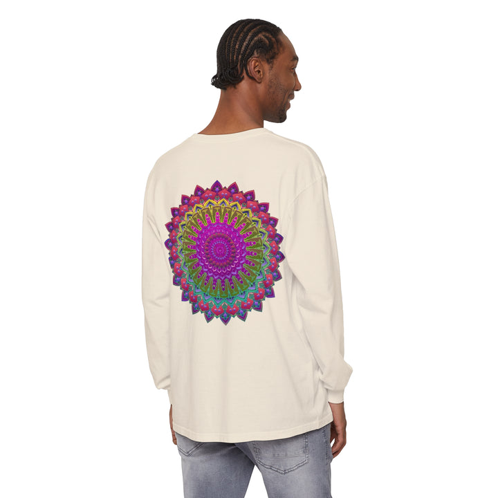 Vibrant Mandala Unisex Long Sleeve T-Shirt for Free-spirited and Adventurous Individuals