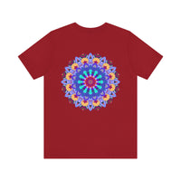 Colorful mandala design t-shirt with peaceful and harmonious spiritual art