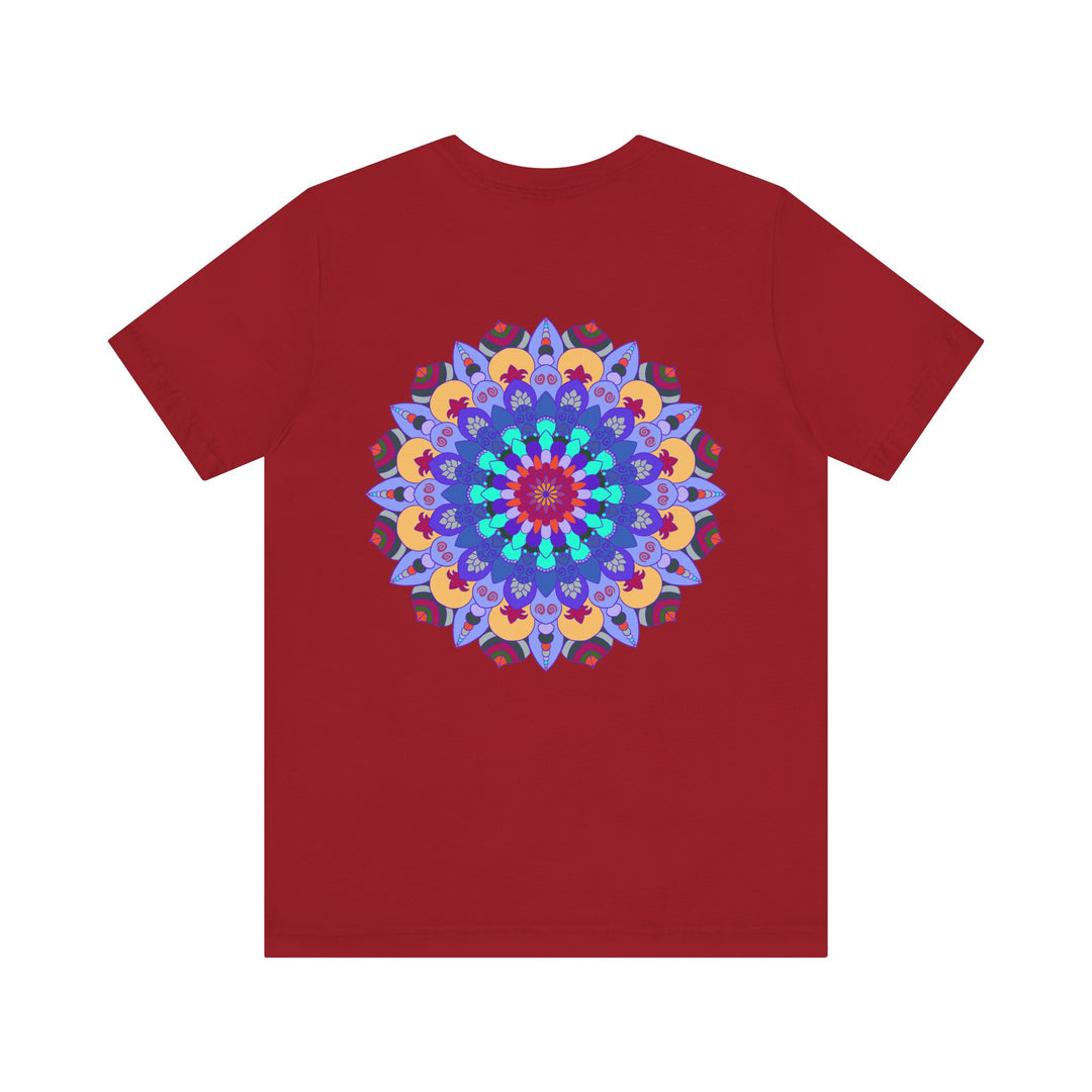 Colorful mandala design t-shirt with peaceful and harmonious spiritual art