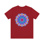 Colorful mandala design t-shirt with peaceful and harmonious spiritual art