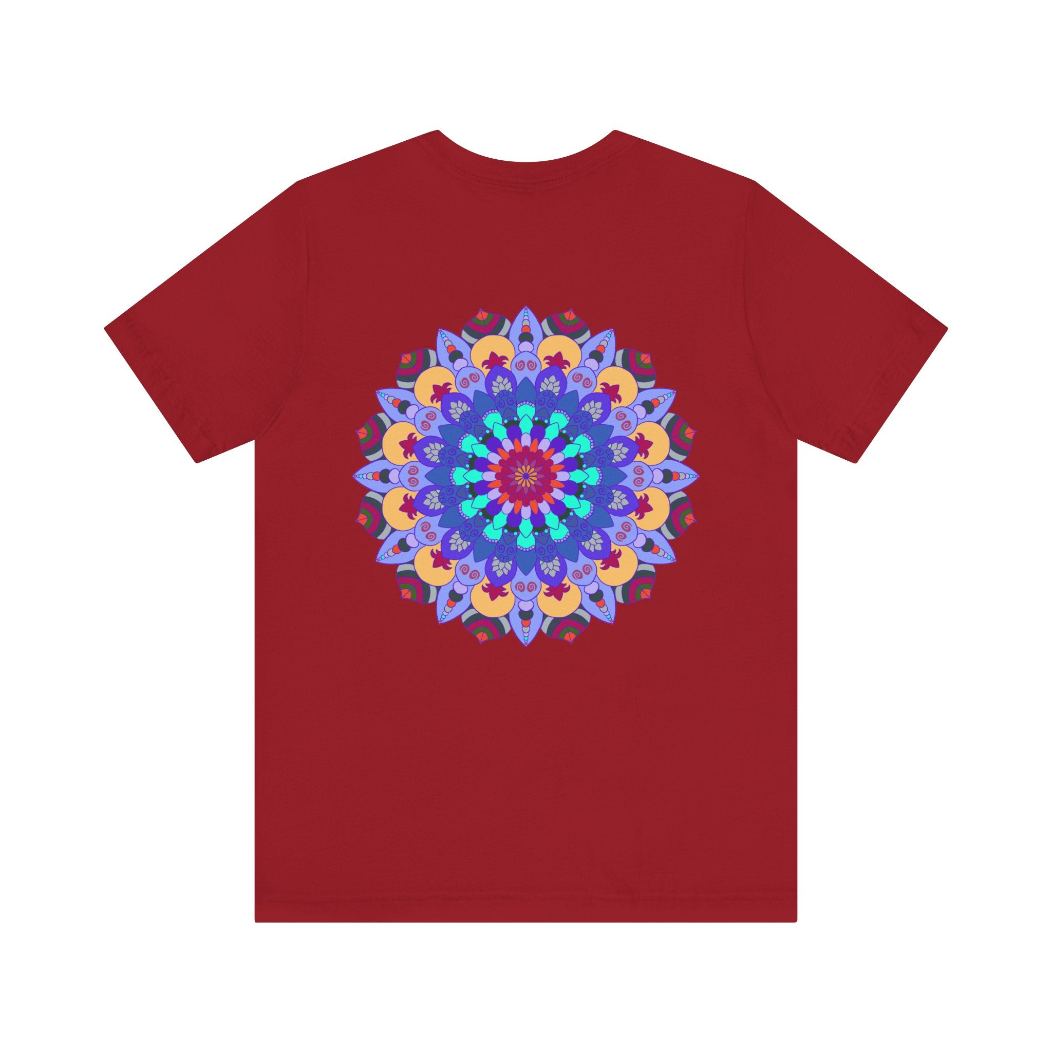 Colorful mandala design t-shirt with peaceful and harmonious spiritual art