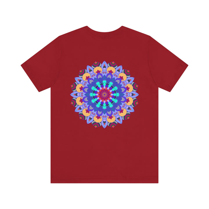 Colorful mandala design t-shirt with peaceful and harmonious spiritual art