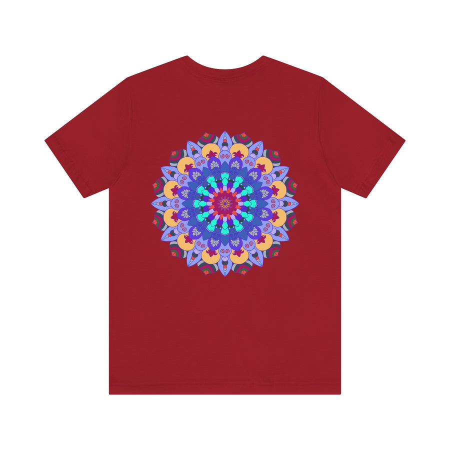 Colorful mandala design t-shirt with peaceful and harmonious spiritual art