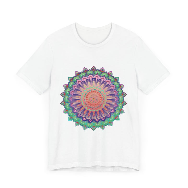 Vibrant Mandala Tee featuring a colorful and psychedelic design perfect for adding a pop of color to your wardrobe