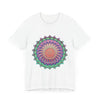 Vibrant Mandala Tee featuring a colorful and psychedelic design perfect for adding a pop of color to your wardrobe